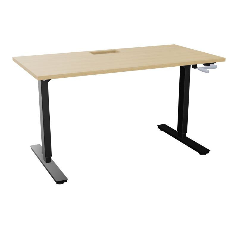 AXEL 2 BUREAU RECT 140X70+ DECOUPE TRAPPE + GOUL - SYST.MANIVELLE R1 SG