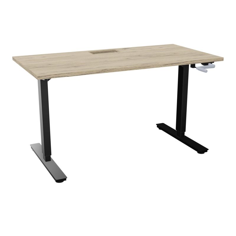 AXEL 2 BUREAU RECT 140X70+ DECOUPE TRAPPE + GOUL - SYST.MANIVELLE R3 SG