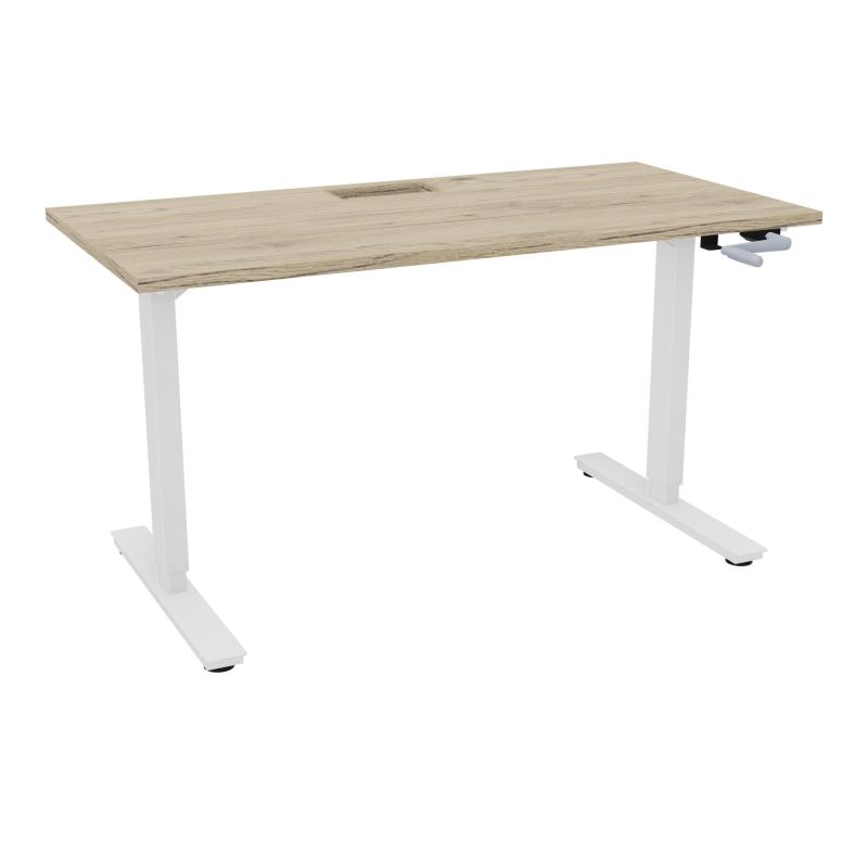AXEL 2 BUREAU RECT 140X70+ DECOUPE TRAPPE + GOUL - SYST.MANIVELLE R3 SO