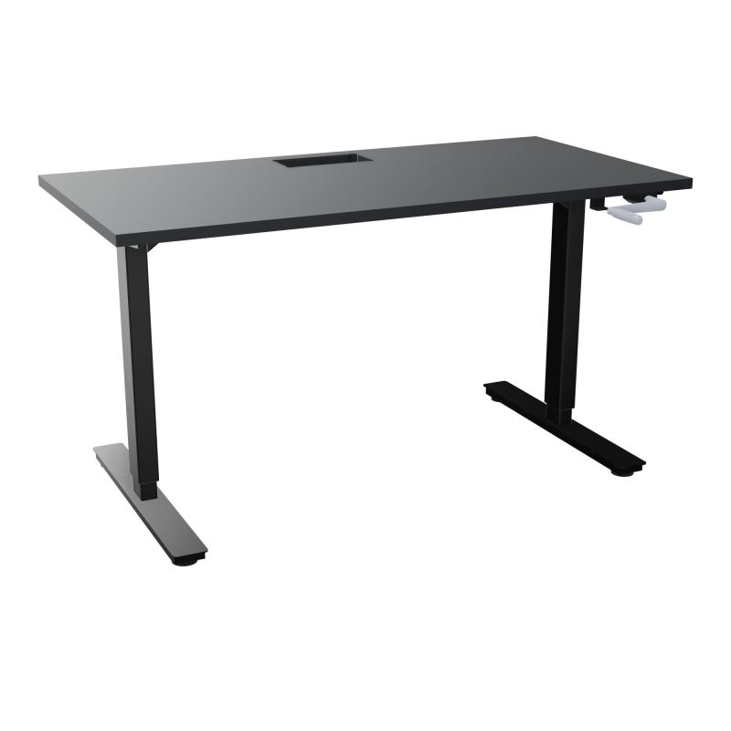 AXEL 2 BUREAU RECT 140X70+ DECOUPE TRAPPE + GOUL - SYST.MANIVELLE R9 SG