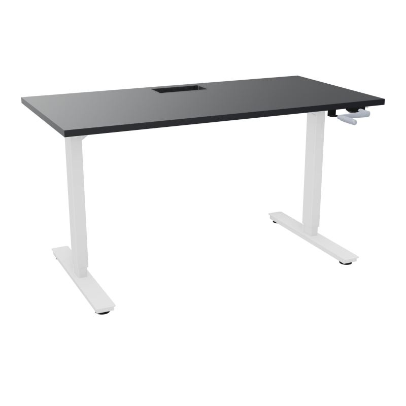 AXEL 2 BUREAU RECT 140X70+ DECOUPE TRAPPE + GOUL - SYST.MANIVELLE R9 SO