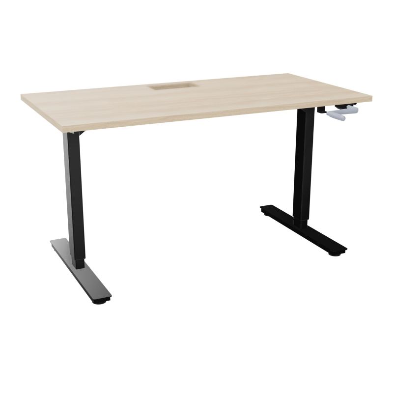 AXEL 2 BUREAU RECT 140X70+ DECOUPE TRAPPE + GOUL - SYST.MANIVELLE RZ SG