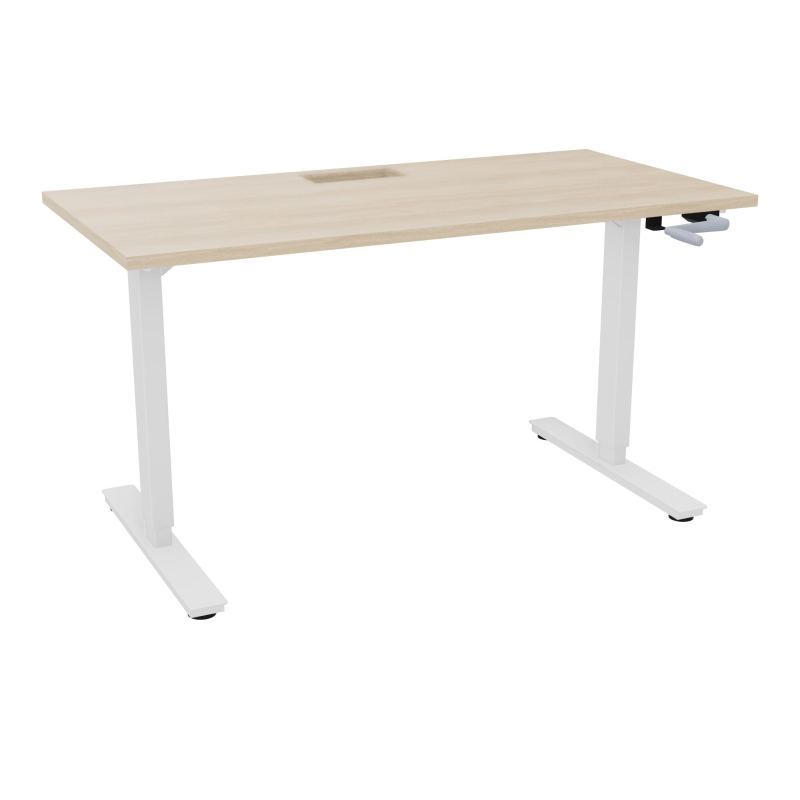 AXEL 2 BUREAU RECT 140X70+ DECOUPE TRAPPE + GOUL - SYST.MANIVELLE RZ SO