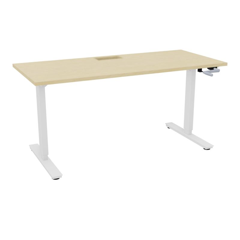AXEL 2 BUREAU RECT 160X70+ DECOUPE TRAPPE + GOUL - SYST.MANIVELLE N8 SO