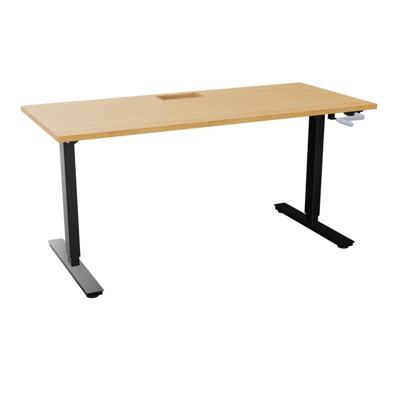 AXEL 2 BUREAU RECT 160X70+ DECOUPE TRAPPE + GOUL - SYST.MANIVELLE R5 SG