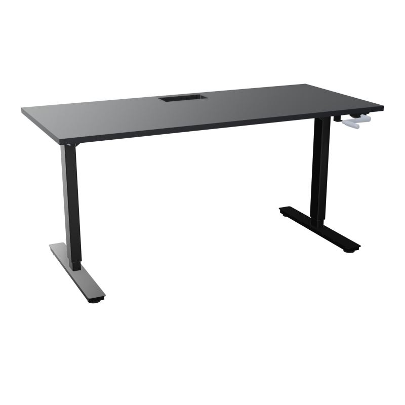 AXEL 2 BUREAU RECT 160X70+ DECOUPE TRAPPE + GOUL - SYST.MANIVELLE R9 SG