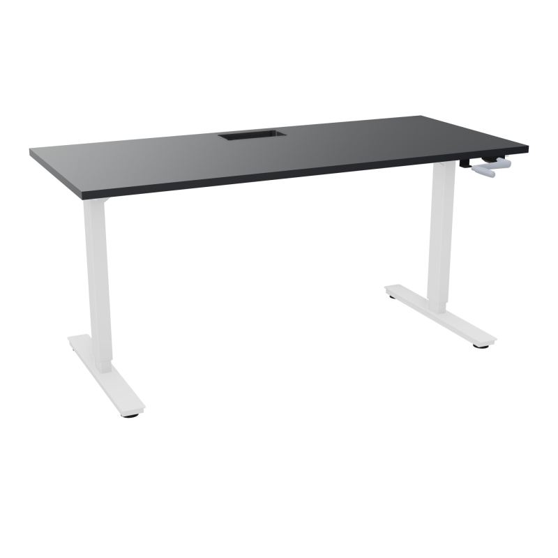 AXEL 2 BUREAU RECT 160X70+ DECOUPE TRAPPE + GOUL - SYST.MANIVELLE R9 SO