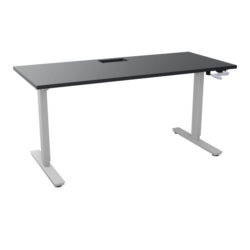 AXEL 2 BUREAU RECT 160X70+ DECOUPE TRAPPE + GOUL - SYST.MANIVELLE R9 Z4