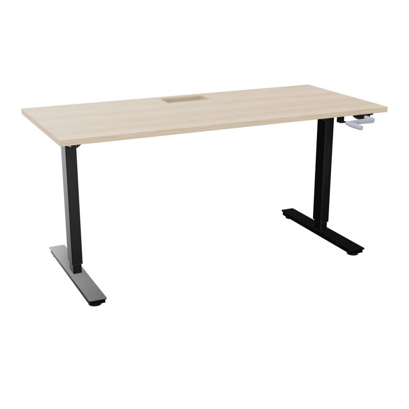 AXEL 2 BUREAU RECT 160X70+ DECOUPE TRAPPE + GOUL - SYST.MANIVELLE RZ SG