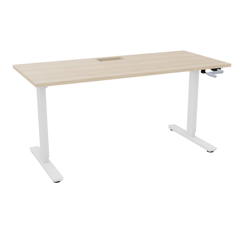 AXEL 2 BUREAU RECT 160X70+ DECOUPE TRAPPE + GOUL - SYST.MANIVELLE RZ SO