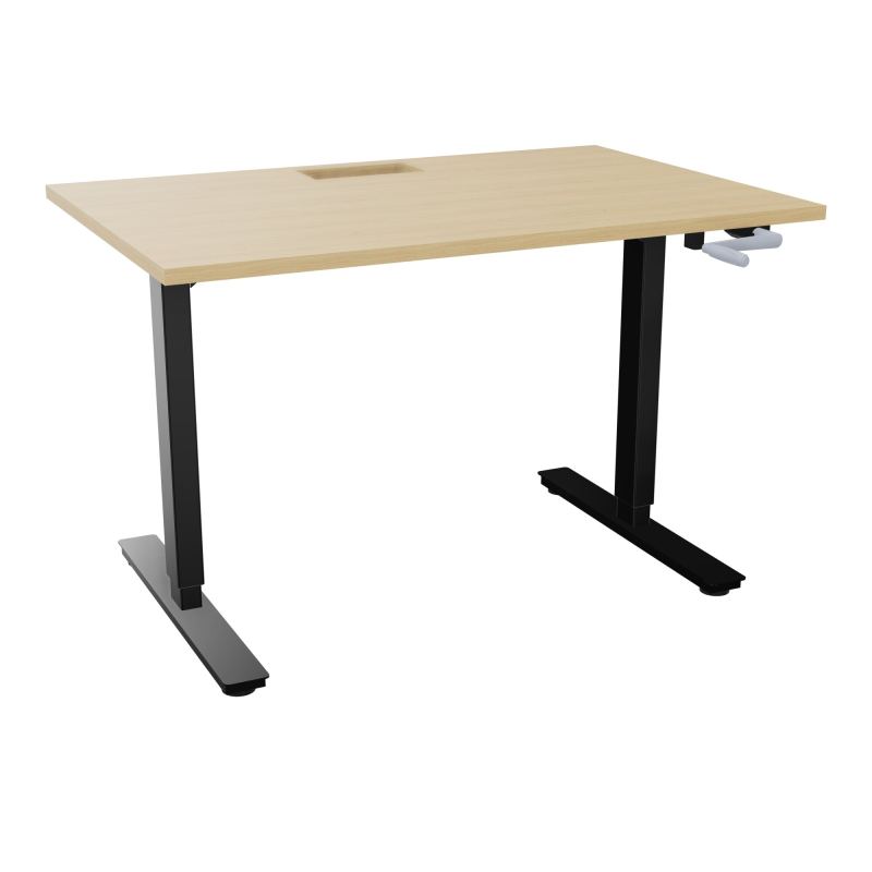 AXEL 2 BUREAU RECT 120X80+ DECOUPE TRAPPE + GOUL - SYST.MANIVELLE R1 SG