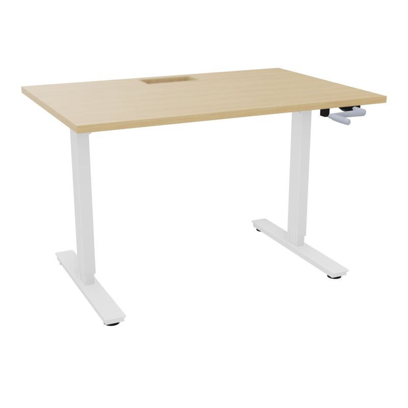 AXEL 2 BUREAU RECT 120X80+ DECOUPE TRAPPE + GOUL - SYST.MANIVELLE R1 SO