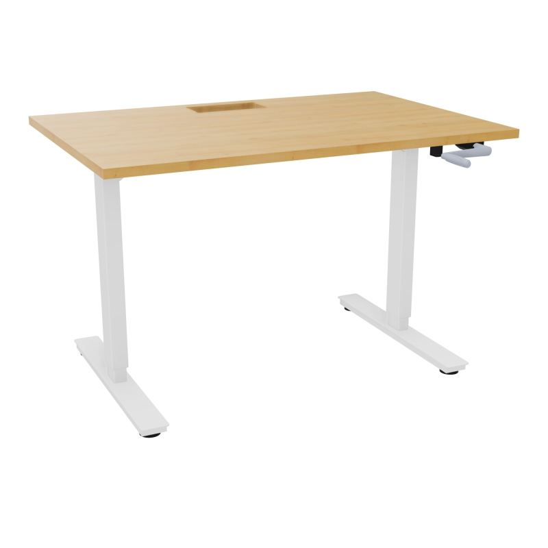 AXEL 2 BUREAU RECT 120X80+ DECOUPE TRAPPE + GOUL - SYST.MANIVELLE R5 SO