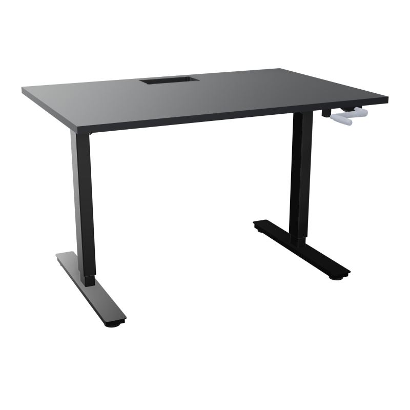 AXEL 2 BUREAU RECT 120X80+ DECOUPE TRAPPE + GOUL - SYST.MANIVELLE R9 SG