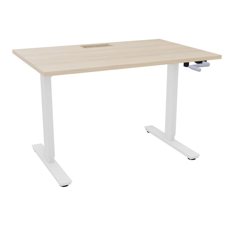 AXEL 2 BUREAU RECT 120X80+ DECOUPE TRAPPE + GOUL - SYST.MANIVELLE RZ SO