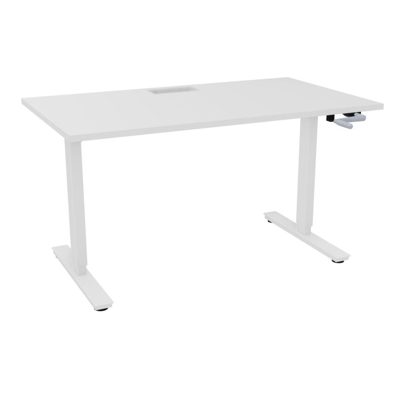 AXEL 2 BUREAU RECT 140X80+ DECOUPE TRAPPE + GOUL - SYST.MANIVELLE MG SO