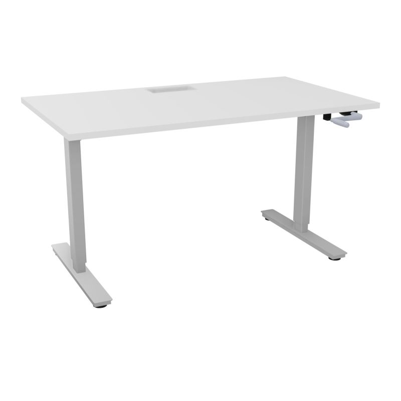 AXEL 2 BUREAU RECT 140X80+ DECOUPE TRAPPE + GOUL - SYST.MANIVELLE MG Z4