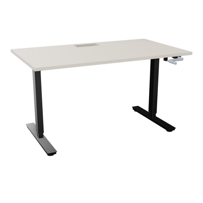 AXEL 2 BUREAU RECT 140X80+ DECOUPE TRAPPE + GOUL - SYST.MANIVELLE N5 SG