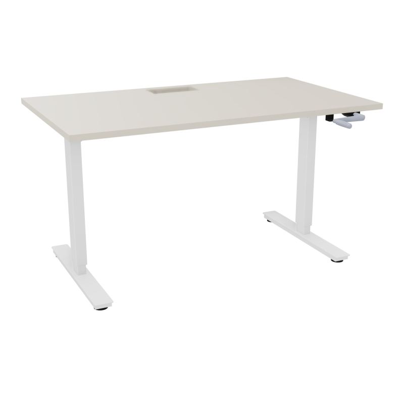 AXEL 2 BUREAU RECT 140X80+ DECOUPE TRAPPE + GOUL - SYST.MANIVELLE N5 SO