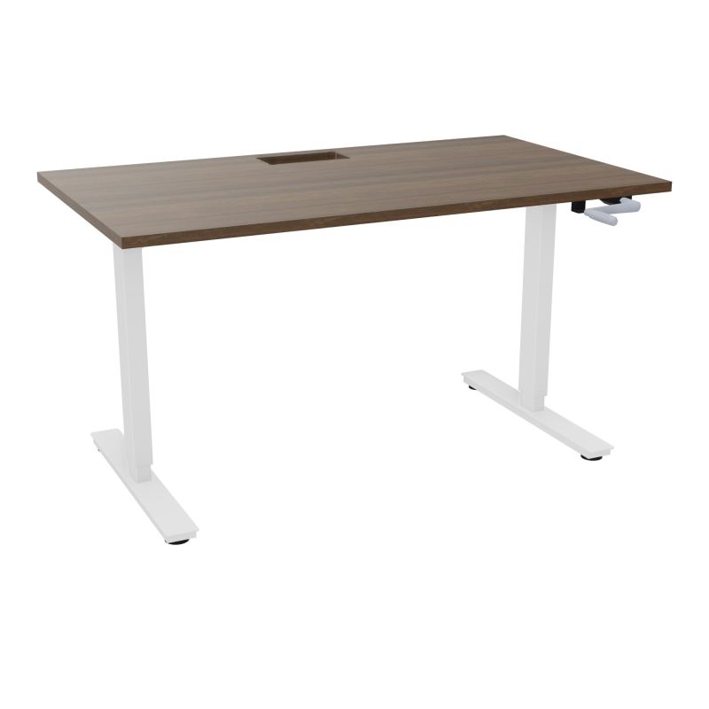 AXEL 2 BUREAU RECT 140X80+ DECOUPE TRAPPE + GOUL - SYST.MANIVELLE N6 SO