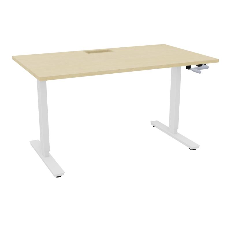 AXEL 2 BUREAU RECT 140X80+ DECOUPE TRAPPE + GOUL - SYST.MANIVELLE N8 SO