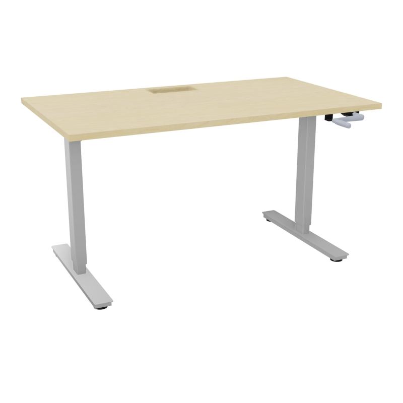 AXEL 2 BUREAU RECT 140X80+ DECOUPE TRAPPE + GOUL - SYST.MANIVELLE N8 Z4