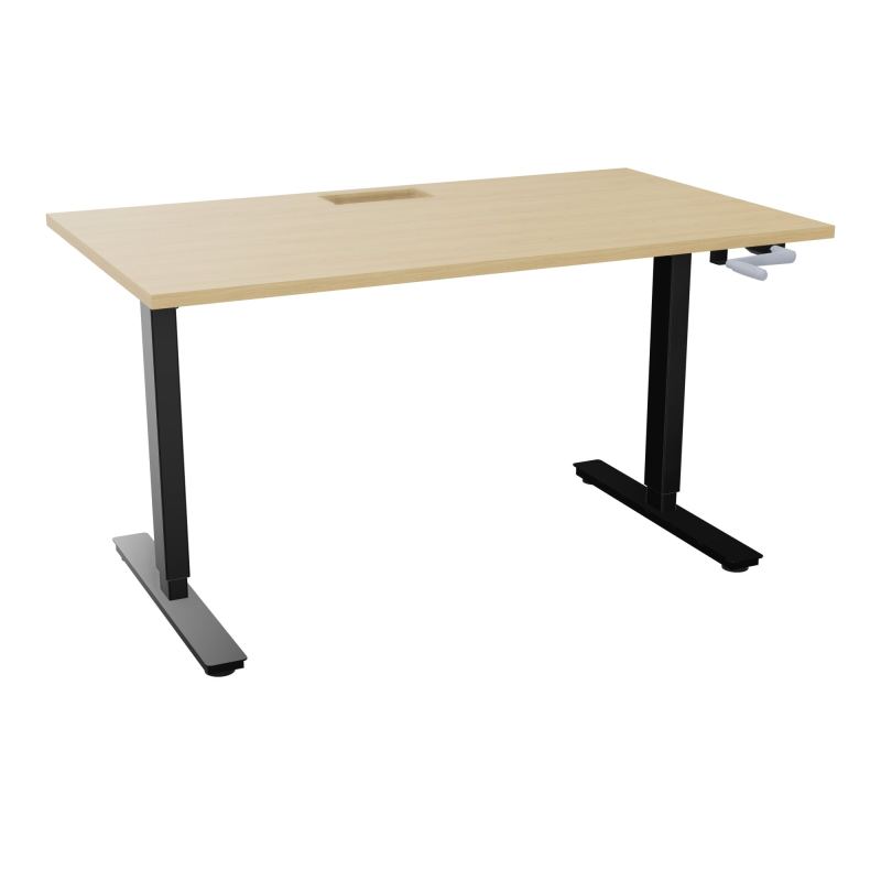 AXEL 2 BUREAU RECT 140X80+ DECOUPE TRAPPE + GOUL - SYST.MANIVELLE R1 SG