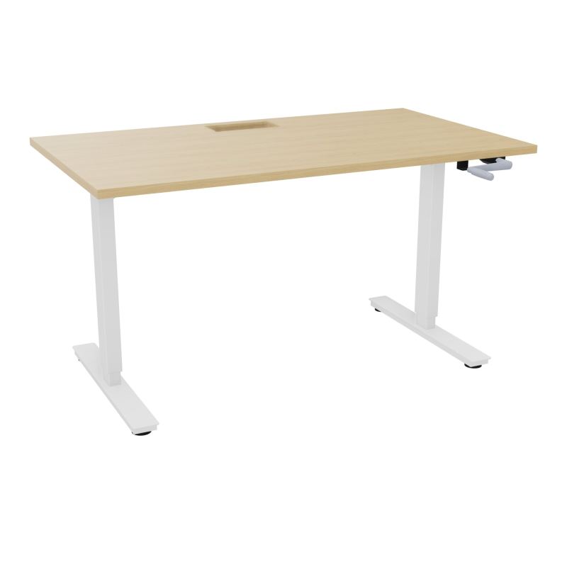 AXEL 2 BUREAU RECT 140X80+ DECOUPE TRAPPE + GOUL - SYST.MANIVELLE R1 SO