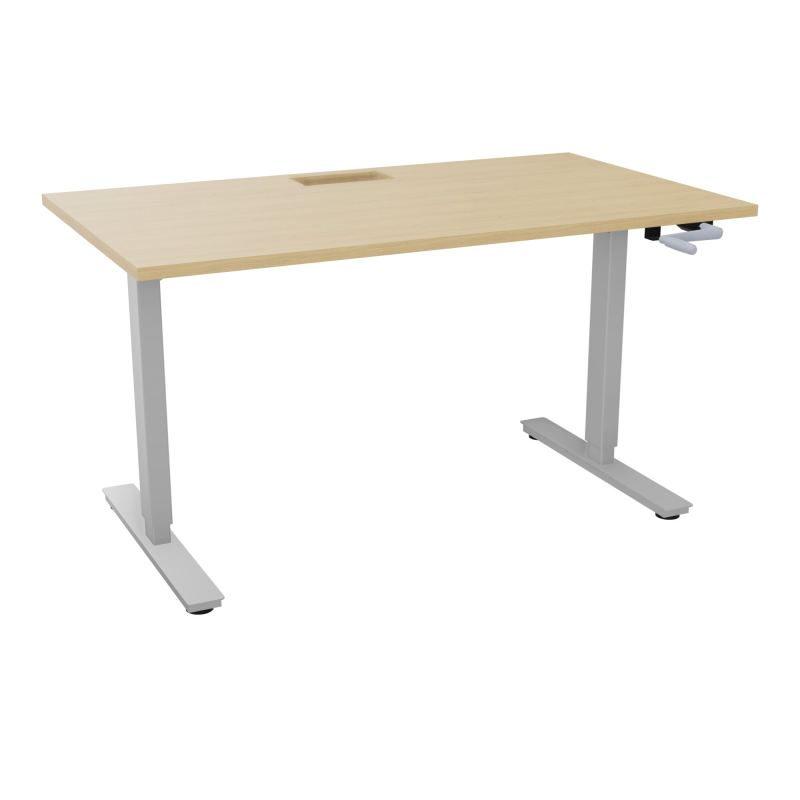 AXEL 2 BUREAU RECT 140X80+ DECOUPE TRAPPE + GOUL - SYST.MANIVELLE R1 Z4