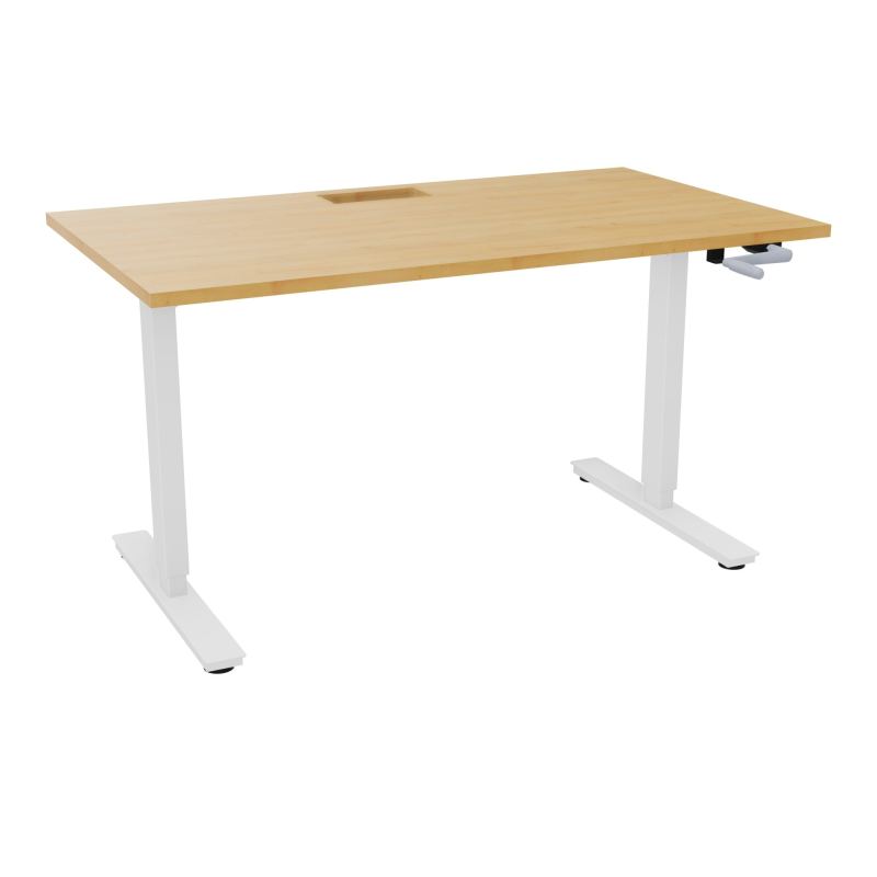 AXEL 2 BUREAU RECT 140X80+ DECOUPE TRAPPE + GOUL - SYST.MANIVELLE R5 SO