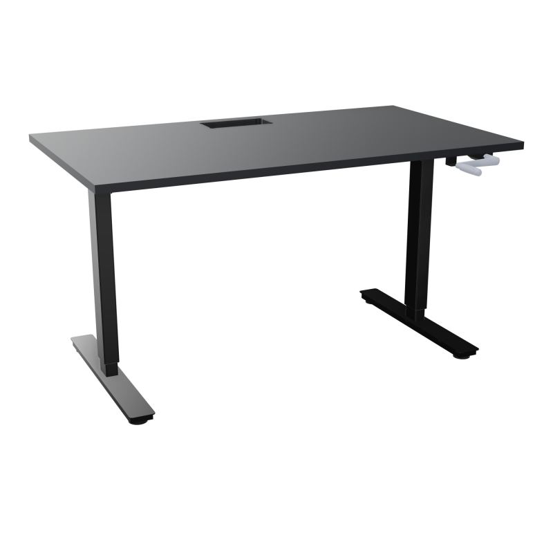AXEL 2 BUREAU RECT 140X80+ DECOUPE TRAPPE + GOUL - SYST.MANIVELLE R9 SG