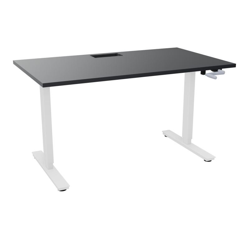 AXEL 2 BUREAU RECT 140X80+ DECOUPE TRAPPE + GOUL - SYST.MANIVELLE R9 SO
