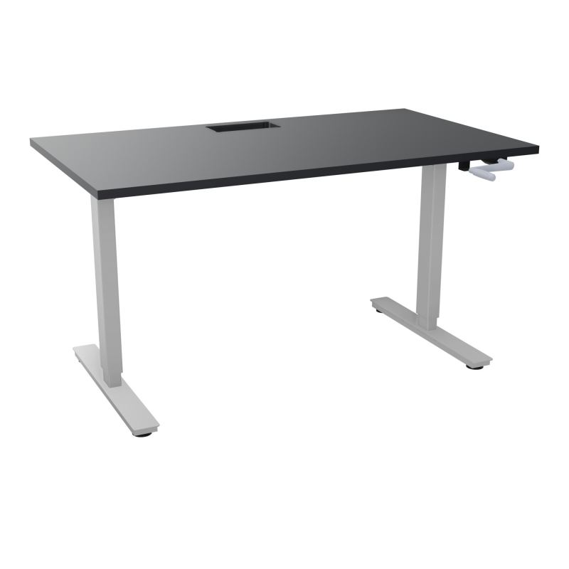 AXEL 2 BUREAU RECT 140X80+ DECOUPE TRAPPE + GOUL - SYST.MANIVELLE R9 Z4