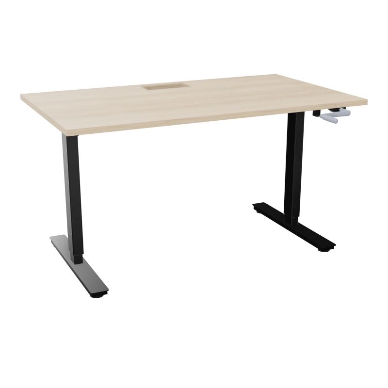 AXEL 2 BUREAU RECT 140X80+ DECOUPE TRAPPE + GOUL - SYST.MANIVELLE RZ SG