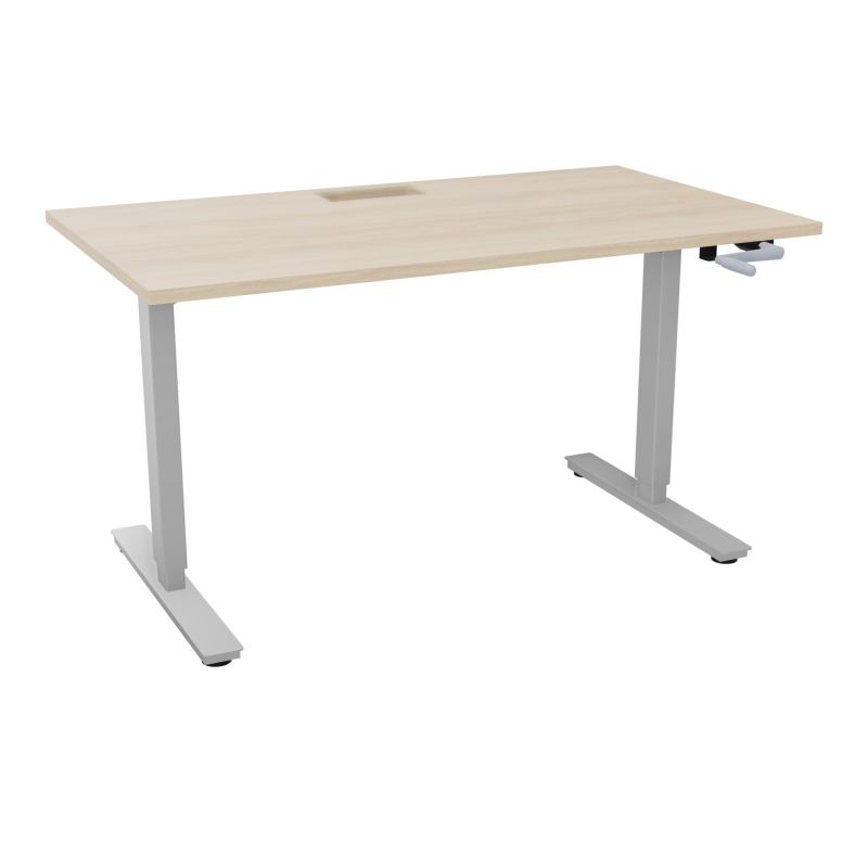 AXEL 2 BUREAU RECT 140X80+ DECOUPE TRAPPE + GOUL - SYST.MANIVELLE RZ Z4