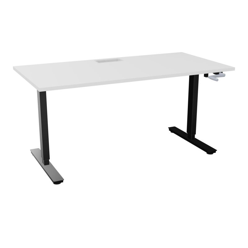 AXEL 2 BUREAU RECT 160X80+ DECOUPE TRAPPE + GOUL - SYST.MANIVELLE MG SG