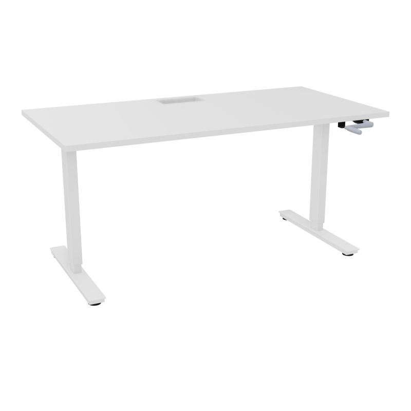 AXEL 2 BUREAU RECT 160X80+ DECOUPE TRAPPE + GOUL - SYST.MANIVELLE MG SO