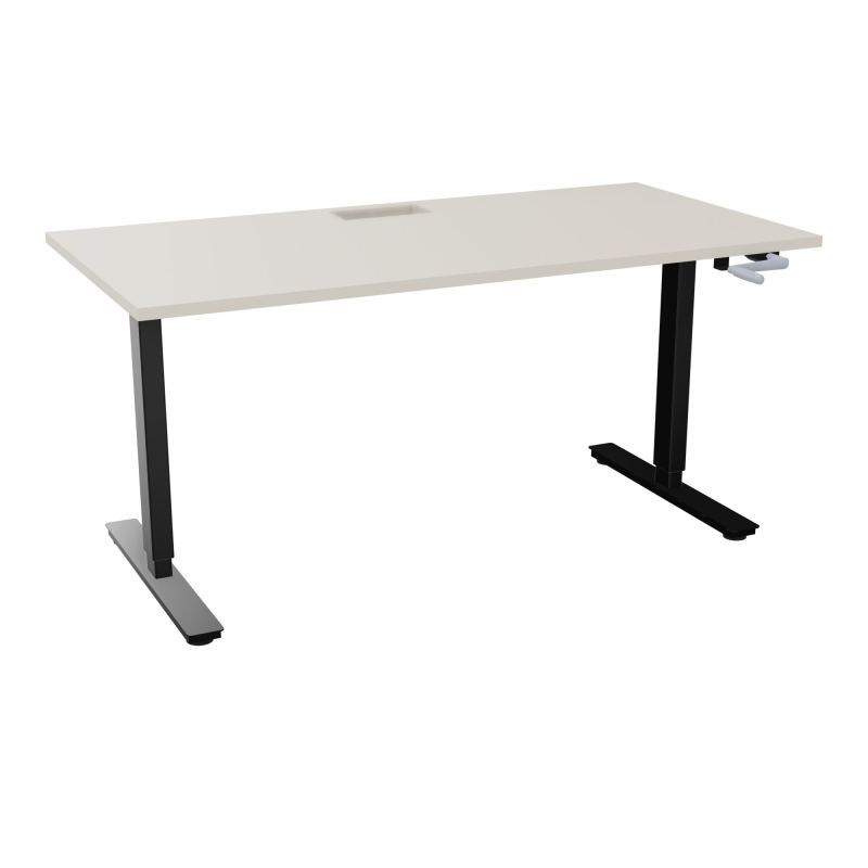 AXEL 2 BUREAU RECT 160X80+ DECOUPE TRAPPE + GOUL - SYST.MANIVELLE N5 SG