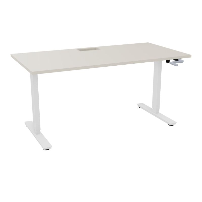 AXEL 2 BUREAU RECT 160X80+ DECOUPE TRAPPE + GOUL - SYST.MANIVELLE N5 SO