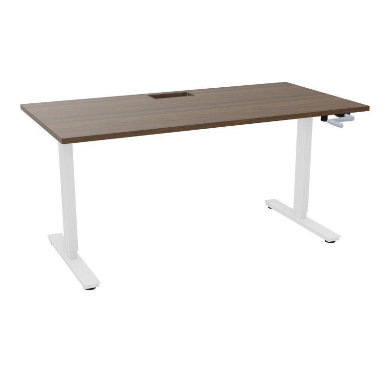AXEL 2 BUREAU RECT 160X80+ DECOUPE TRAPPE + GOUL - SYST.MANIVELLE N6 SO