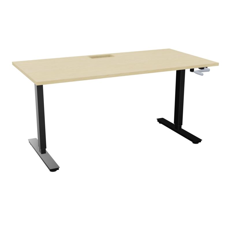 AXEL 2 BUREAU RECT 160X80+ DECOUPE TRAPPE + GOUL - SYST.MANIVELLE N8 SG