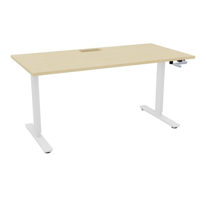 AXEL 2 BUREAU RECT 160X80+ DECOUPE TRAPPE + GOUL - SYST.MANIVELLE N8 SO