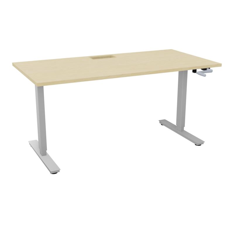 AXEL 2 BUREAU RECT 160X80+ DECOUPE TRAPPE + GOUL - SYST.MANIVELLE N8 Z4