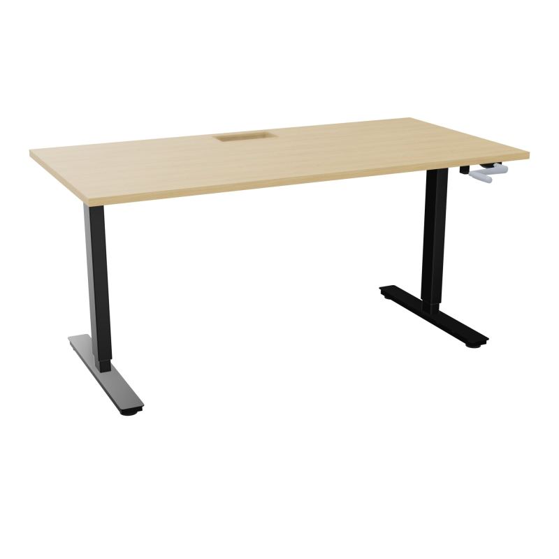 AXEL 2 BUREAU RECT 160X80+ DECOUPE TRAPPE + GOUL - SYST.MANIVELLE R1 SG
