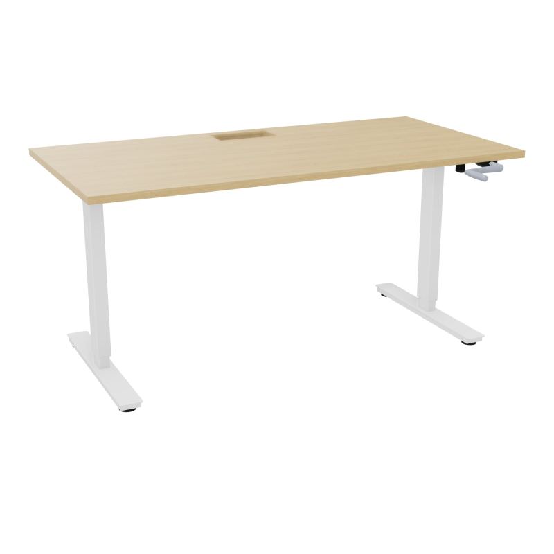 AXEL 2 BUREAU RECT 160X80+ DECOUPE TRAPPE + GOUL - SYST.MANIVELLE R1 SO
