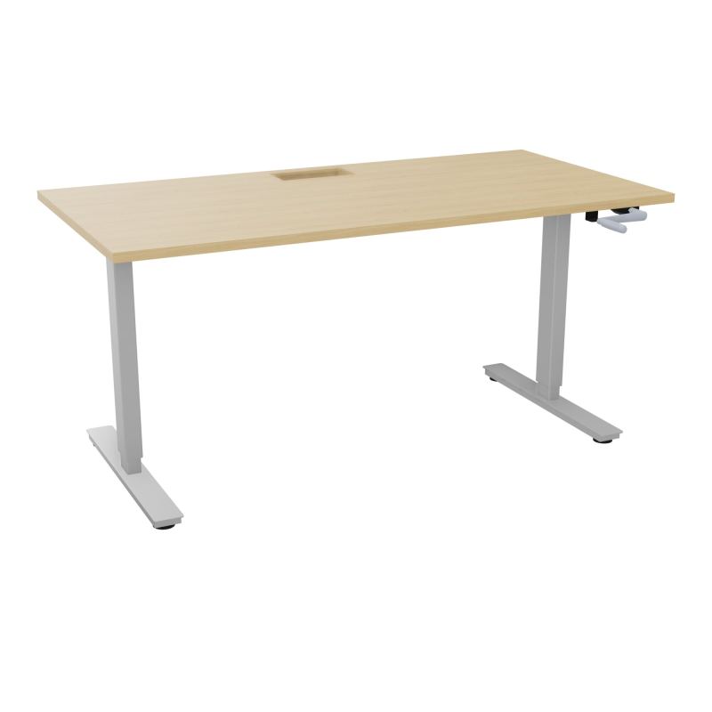 AXEL 2 BUREAU RECT 160X80+ DECOUPE TRAPPE + GOUL - SYST.MANIVELLE R1 Z4