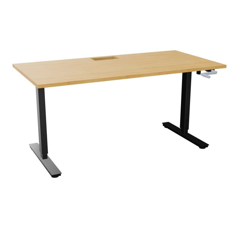 AXEL 2 BUREAU RECT 160X80+ DECOUPE TRAPPE + GOUL - SYST.MANIVELLE R5 SG