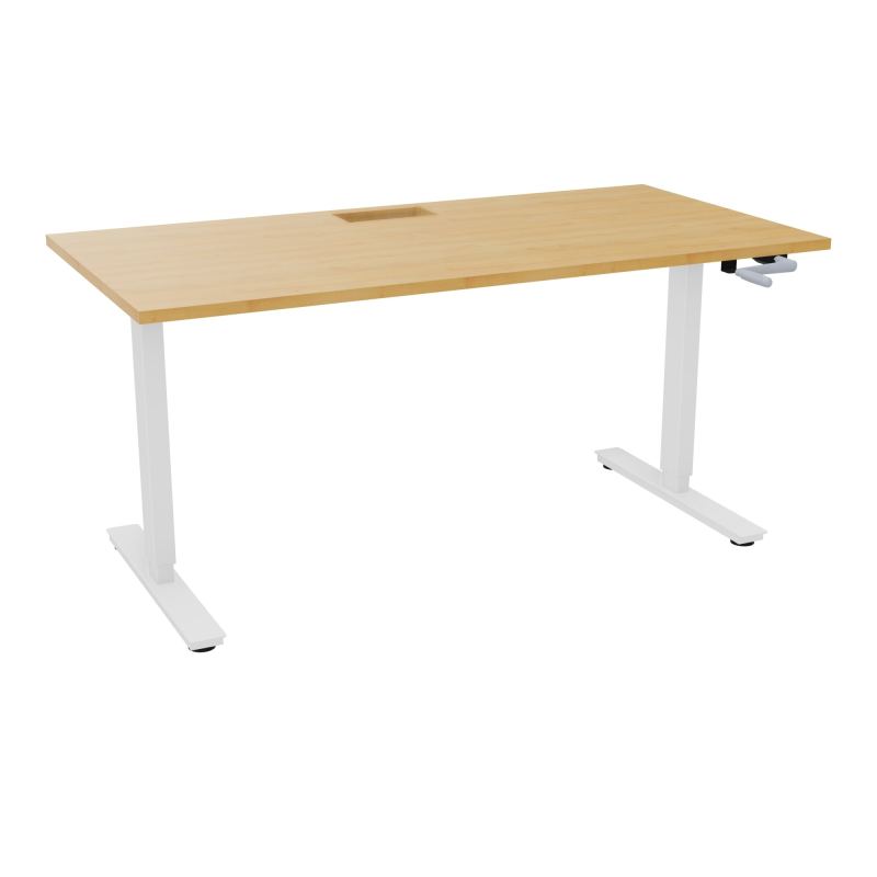 AXEL 2 BUREAU RECT 160X80+ DECOUPE TRAPPE + GOUL - SYST.MANIVELLE R5 SO