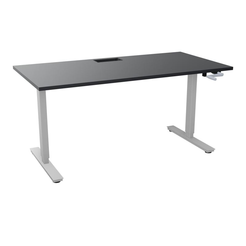 AXEL 2 BUREAU RECT 160X80+ DECOUPE TRAPPE + GOUL - SYST.MANIVELLE R9 Z4