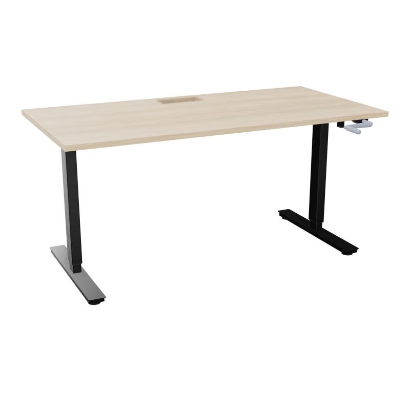 AXEL 2 BUREAU RECT 160X80+ DECOUPE TRAPPE + GOUL - SYST.MANIVELLE RZ SG